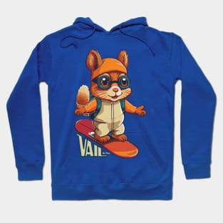 Cute Squirrel Snowboarding Vail Hoodie